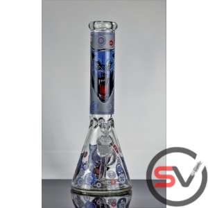 LEAF GLASS BEAKER WATER PIPE 14inch (GLOW IN DARK)